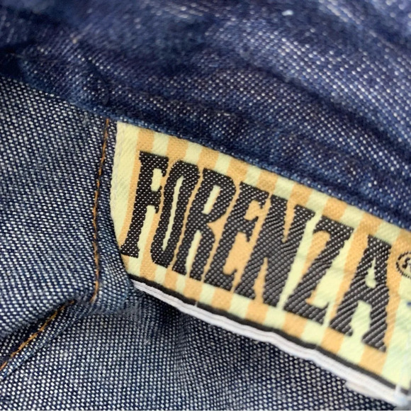 Forenza Long Denim Skirt 12 Midi Maxi Front Slit 100% Cotton Blue Back Zip Boho - Picture 7 of 11